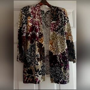 Women's Christopher & Banks Floral Print Cardigan Size Small Bust 34-36"